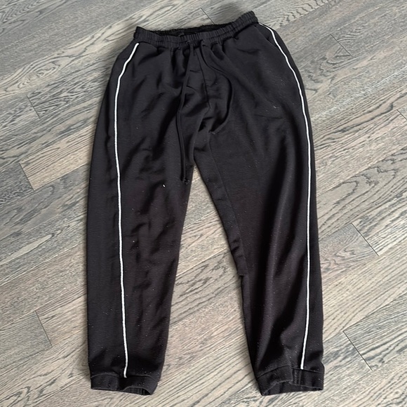 Vintage Black Joggers with White Accents - Picture 3 of 10